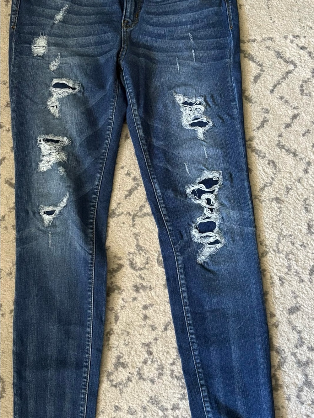 Judy Blue Dark Blue Distressed Ripped Skinny Jeans